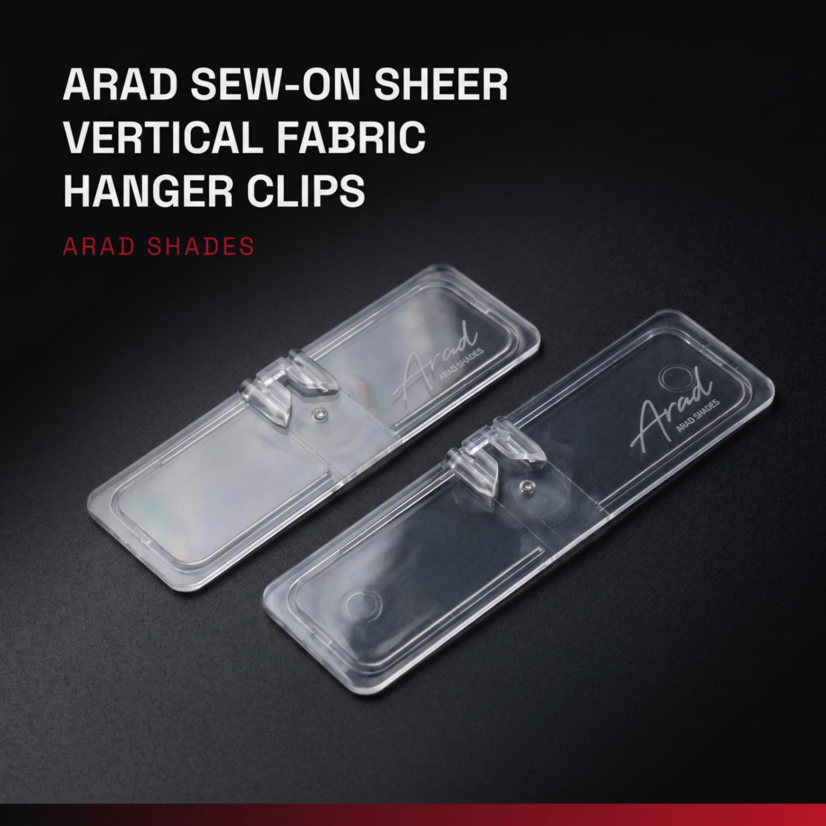 Arad sew-on hanger clip, installed on panel fabric